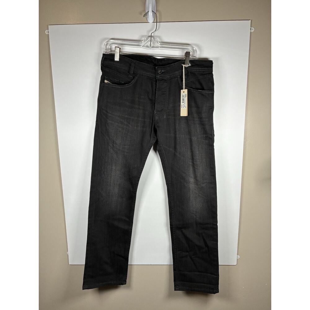 Diesel Poiak Jeans Men’s 30x30 NWT Black Embellished Pockets Slim Straight $220